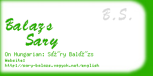 balazs sary business card
